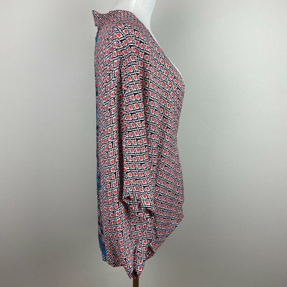 Umgee Cardigan Kimono Womens S M Printed Multicolor‎ 3/4 Sleeve High Low Button - Picture 4 of 11